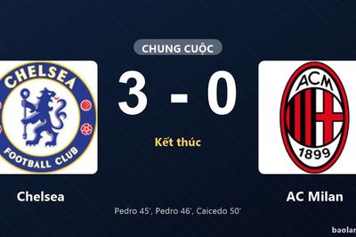 Thống kê trận đấu Chelsea 3-0 AC Milan: Chelsea thắng đậm thuyết phục