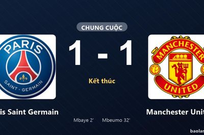 Thống kê trận đấu Paris Saint Germain 1-1 Manchester United: Hai đội chia điểm