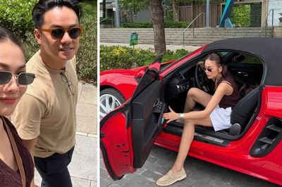 Thanh Hằng thích thú lái Porsche gần 6 tỷ đưa chồng đi hẹn hò cuối tuần
