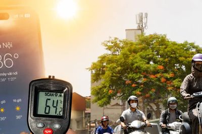 Hà Nội nóng hầm hập, mặt đường có lúc vượt 64 độ C