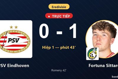 TRỰC TIẾPTrực tiếp PSV Eindhoven vs Fortuna Sittard: Hết hiệp 1, Fortuna Sittard dẫn 1-0