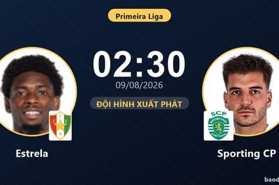 TRỰC TIẾPTrực tiếp Estrela vs Sporting CP: Đội hình xuất phát