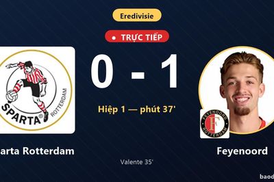 TRỰC TIẾPTrực tiếp Sparta Rotterdam vs Feyenoord: Hiệp 2 bắt đầu, Feyenoord dẫn 1-0
