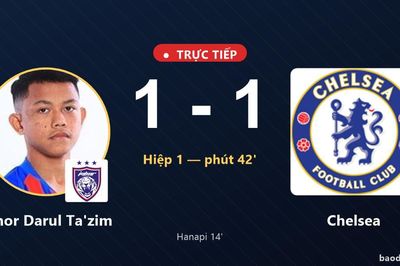 TRỰC TIẾPTrực tiếp Johor Darul Ta'zim vs Chelsea: Hết hiệp 1, hòa 1-1
