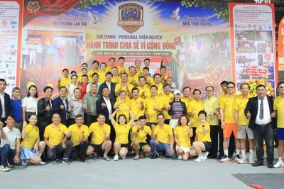 230 VĐV tranh tài tại Giải Tennis - Pickleball thiện nguyện Cúp mỏ đá làng Bi