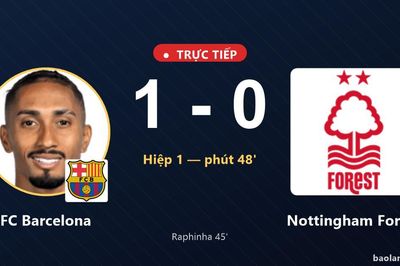 TRỰC TIẾPTrực tiếp FC Barcelona vs Nottingham Forest: FC Barcelona mở tỷ số