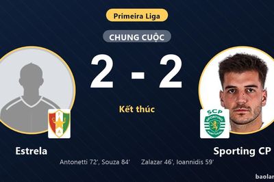 Đánh mất lợi thế hai bàn, Sporting CP bị Estrela cầm hòa 2-2 tại Primeira Liga