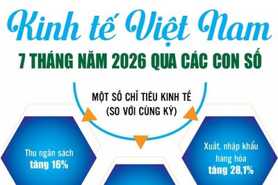 Infographics: Điểm sáng kinh tế Việt Nam 7 tháng năm 2026 qua các con số