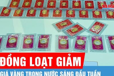 Sáng 10-8, giá vàng đồng loạt giảm