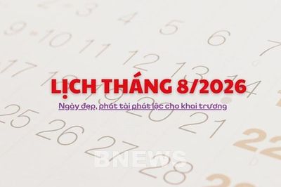Lịch tháng 8/2026: Ngày đẹp, phát tài phát lộc cho khai trương