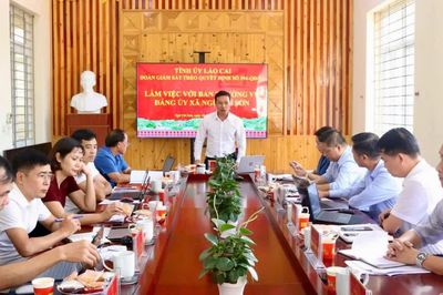 Đoàn giám sát của Ban Thường vụ Tỉnh ủy làm việc với Đảng ủy xã Ngũ Chỉ Sơn và Bảo Yên