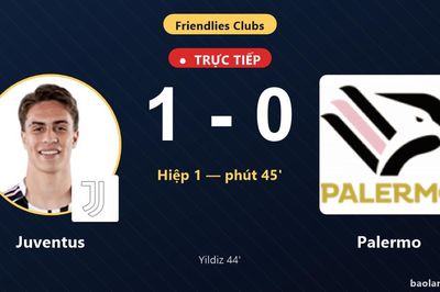 TRỰC TIẾPTrực tiếp Juventus vs Palermo: Hết hiệp 1, Juventus dẫn 1-0