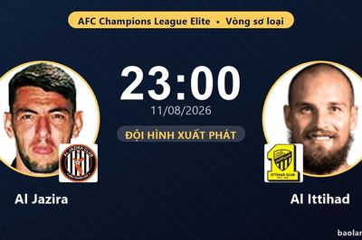 TRỰC TIẾPTrực tiếp Al Jazira vs Al Ittihad: Đội hình xuất phát