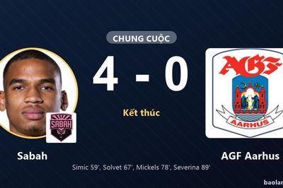 Sabah đè bẹp AGF Aarhus 4-0, đội khách thảm bại tại Masazyr