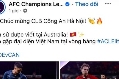 AFC chúc mừng CLB Công an Hà Nội làm nên lịch sử