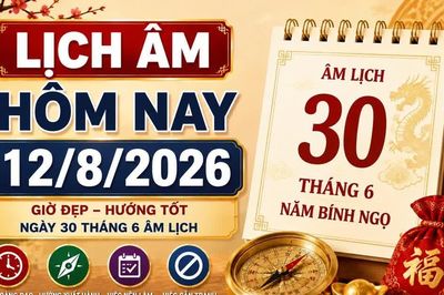 Lịch âm hôm nay 12/8/2026 và những sự kiện lịch sử đáng nhớ