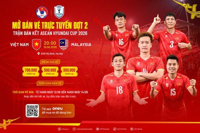 Mở bán đợt hai vé trận bán kết Việt Nam - Malaysia tại ASEAN Hyundai Cup 2026