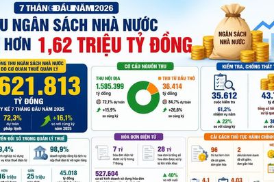 [INFOGRAPHIC] 7 tháng, thu ngân sách đạt hơn 1,62 triệu tỷ đồng