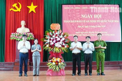 Chủ nhiệm Ủy ban Kiểm tra Tỉnh ủy Phạm Thị Thanh Thủy dự Ngày hội Toàn dân bảo vệ an ninh Tổ quốc tại xã Nga An