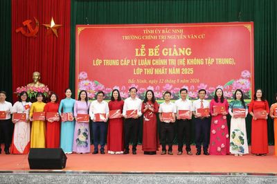 Bắc Ninh: 55/55 học viên lớp Trung cấp lý luận chính trị được cấp bằng tốt nghiệp