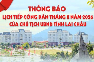 Lịch tiếp công dân tháng 8 năm 2026 của Chủ tịch UBND tỉnh