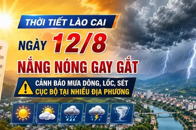 Thời tiết Lào Cai ngày 12/8: Nắng nóng gay gắt, cảnh báo mưa dông, lốc, sét cục bộ tại nhiều địa phương