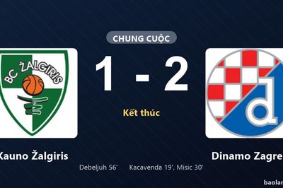 Thống kê trận đấu Kauno Žalgiris 1-2 Dinamo Zagreb: Josip Misic tỏa sáng, Dinamo Zagreb giành trọn 3 điểm