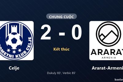 Thống kê trận đấu Celje 2-0 Ararat-Armenia: Benjamin Verbic tỏa sáng, Celje giành trọn 3 điểm