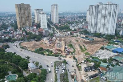 [Ảnh] Hà Nội: Dự án nút giao Phạm Tu-Đường 70 bước vào giai đoạn thi công cao điểm
