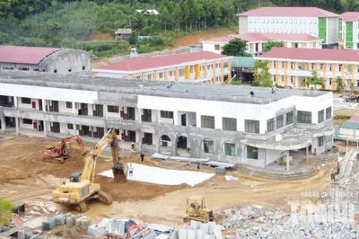 Cận cảnh trường phổ thông nội trú liên cấp tiểu học và THCS sắp hoàn thành đầu tiên ở Thanh Hóa