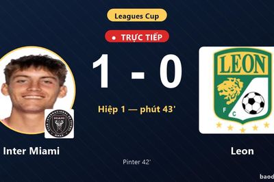 TRỰC TIẾPTrực tiếp Inter Miami vs Leon: Hết hiệp 1, Inter Miami dẫn 1-0