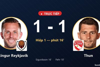 TRỰC TIẾPTrực tiếp Víkingur Reykjavík vs Thun: Víkingur Reykjavík gỡ hòa 1-1