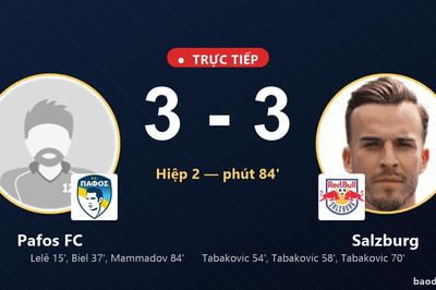 TRỰC TIẾPTrực tiếp Pafos FC vs Salzburg: Pafos FC gỡ hòa 3-3