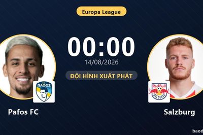 TRỰC TIẾPTrực tiếp Pafos FC vs Salzburg: Đội hình xuất phát