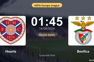 Nhận định Hearts vs Benfica: đội hình dự kiến
