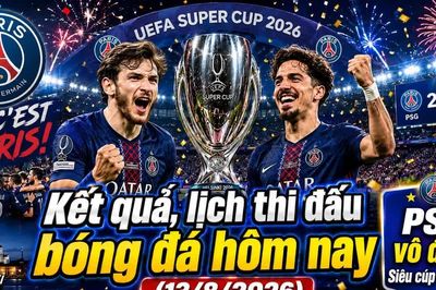 Kết quả, lịch thi đấu bóng đá hôm nay 13/8: PSG vô địch Siêu cúp