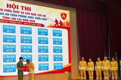 24 đội tranh tài ở phần thi lý thuyết nghiệp vụ chữa cháy và cứu nạn, cứu hộ