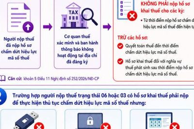 Tiếp nhận hồ sơ khai thuế với người nộp thuế trạng thái 03, 06 không còn đủ điều kiện giao dịch điện tử