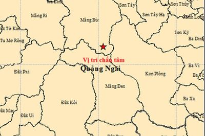 Quảng Ngãi động đất liên tiếp ở 2 khu vực khác nhau