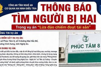 Công an Nghệ An tìm người bị hại trong vụ án xảy ra tại Cơ sở Phúc Tâm 8