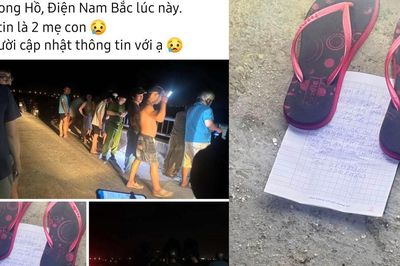 Để dép trên cầu, nhắn 'nhờ vớt xác 2 mẹ con' rồi bế con đi chơi