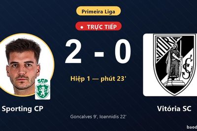 TRỰC TIẾPTrực tiếp Sporting CP vs Vitória SC: Sporting CP nhân đôi cách biệt