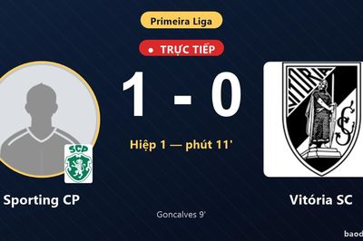 TRỰC TIẾPTrực tiếp Sporting CP vs Vitória SC: Sporting CP mở tỷ số