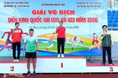 Đồng Nai giành 3 huy chương vàng Giải Điền kinh quốc gia U.20 và U.23 năm 2026