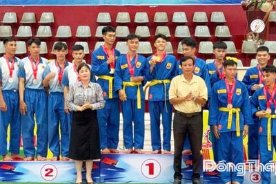 Đại hội Thể dục thể thao tỉnh Đồng Tháp: Cụm 11 dẫn đầu toàn đoàn môn võ Vovinam