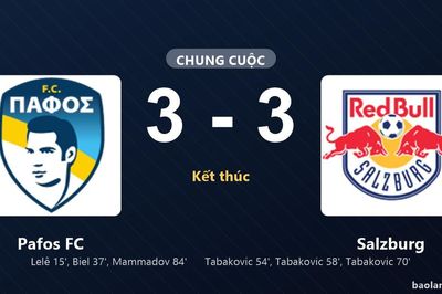 Thống kê trận đấu Pafos FC 3-3 Salzburg: Màn rượt đuổi tỷ số mãn nhãn
