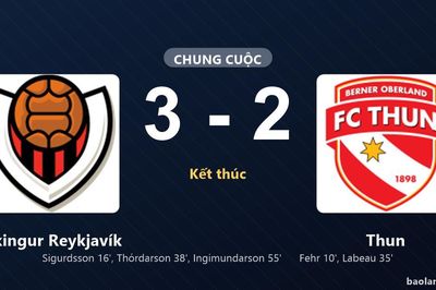 Thống kê trận đấu Víkingur Reykjavík 3-2 Thun: Víkingur Reykjavík ngược dòng ngoạn mục