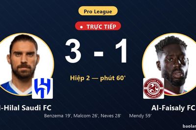 TRỰC TIẾPTrực tiếp Al-Hilal Saudi FC vs Al-Faisaly FC: Al-Faisaly FC rút ngắn cách biệt 3-1