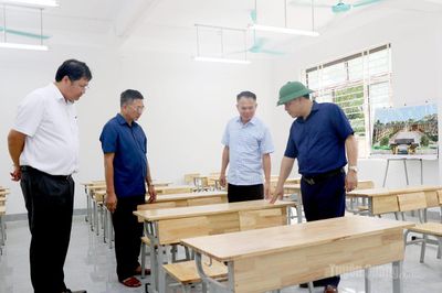 Phó Chủ tịch UBND tỉnh Hoàng Gia Long kiểm tra tiến độ Dự án xây dựng Trường phổ thông nội trú Tiểu học và THCS Minh Tân