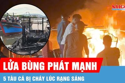 Cháy nhiều tàu cá lúc rạng sáng, thiệt hại hàng tỷ đồng